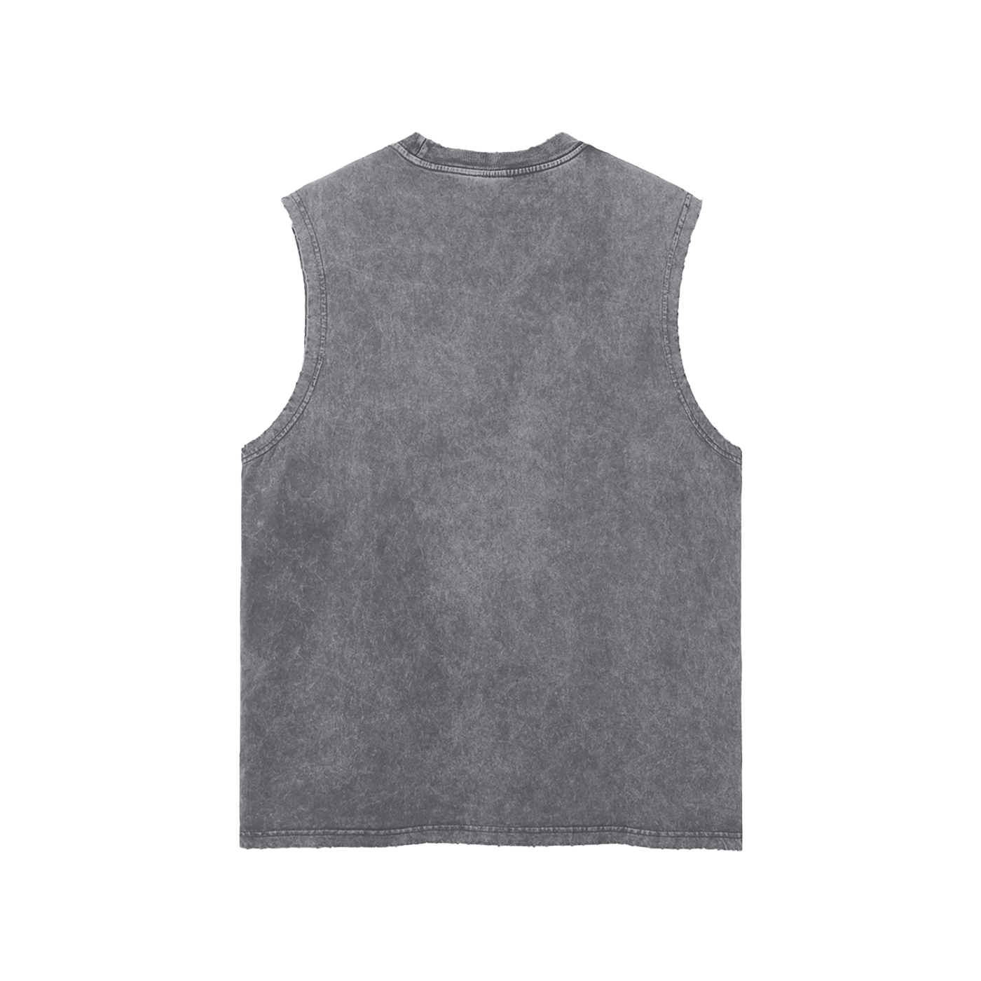 AMP GANG HUMAN CYBORG Snow Washed Frayed Hem Tank Top