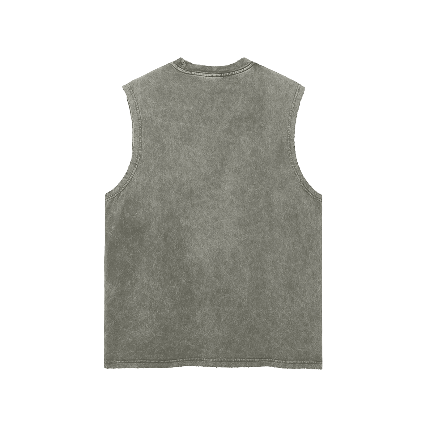 AMP GANG HUMAN CYBORG Snow Washed Frayed Hem Tank Top